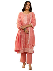 Libas Embroidered Silk blend Straight-fit Kurta Set for Women (99929S)