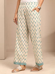 Libas Printed Cotton Blend A-Line Kurta With Palazzos and Dupatta