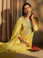 Libas Woven Design Silk Blend Straight Kurta Set For Women (99955AS)
