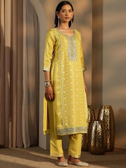 Libas Woven Design Silk Blend Straight Kurta Set For Women (99955AS)
