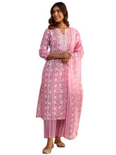 Gerua By Libas Printed Cotton A-Line Kurta With Trousers and Dupatta-93172S