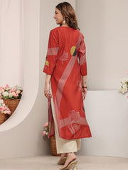 Libas Printed Silk Blend Straight Kurta