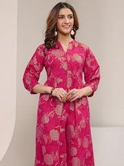 Libas Printed Cotton Fit and Flared Dress
