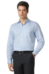 Men Light Blue Stripe Full Sleeves Wedding Shirt