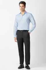Men Light Blue Stripe Full Sleeves Wedding Shirt
