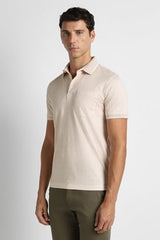 Men Peach Print Polo Neck T-Shirt