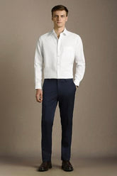 Men White Textured Full Sleeves Formal Shirt