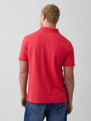 Men's Horizontal Stripes Polo Neck T-Shirt, Blue, S