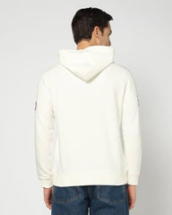 Men's Numeric Hooded Sweatshirt, Off White, M