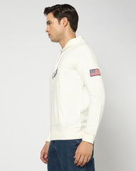 Men's Numeric Hooded Sweatshirt, Off White, M