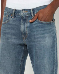 Men Solid Mid Waist Jeans, Medium Blue, 30