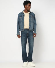 Men Mid Rise Jeans, Dark Blue, 36