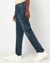 Men Mid Rise Jeans, Dark Blue, 36