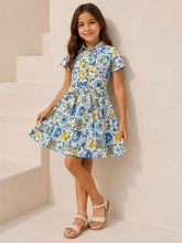Gini and Jony Girls White Cotton Dress Half Sleeves