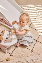 Girls Cotton Flared Dress with Headband