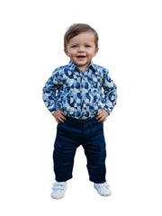 GJ Baby Boys Cotton Printed Full Sleeve Shirt