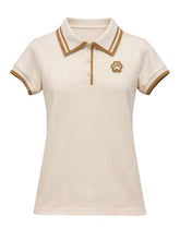 Gini and Jony Girls White Applique Cotton Polo Top Half Sleeves