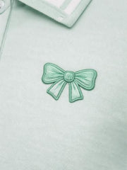 Gini and Jony Girls Mint Green Applique Cotton Half Sleeves Polo Top 15-16 Years