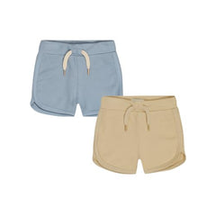 Boys Beige Solid Cotton Elasticated Shorts