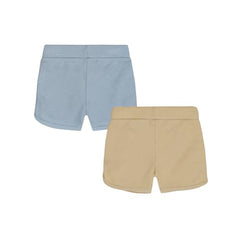 Boys Beige Solid Cotton Elasticated Shorts