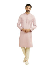 Manyavar Men's Cotton Dotted Print Kurta Set