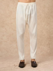Manyavar Men's Cotton Blend Floral Print Full Sleeves Long Kurta Pyjama Set