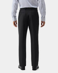 Blackberrys Men Textured Regular Fit Formal Trouser | Viscose Rayon Blend | Clean Front & Cross Pocket | Charcoal