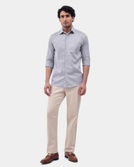 Blackberrys Men Micro Geometric Slim Fit Formal Shirt | 100% Cotton | Breathable | Grey