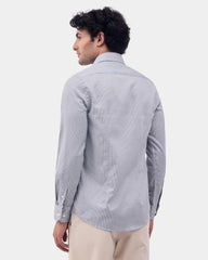 Blackberrys Men Micro Geometric Slim Fit Formal Shirt | 100% Cotton | Breathable | Grey