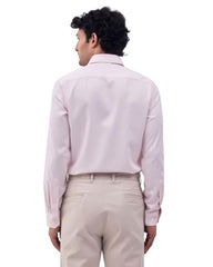 Blackberrys Men Textured Slim Fit Formal Shirt | 100% Cotton | Wrinkle Resistant | Wrinkle Free | Light Pink