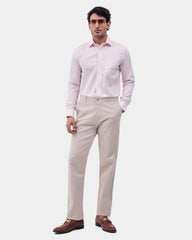 Blackberrys Men Textured Slim Fit Formal Shirt | 100% Cotton | Wrinkle Resistant | Wrinkle Free | Light Pink