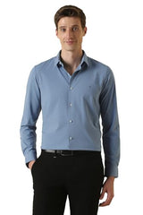 Men Light Blue Solid Full Sleeves Formal Shirt