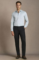 Men Grey Textured Full Sleeves Formal Shirt