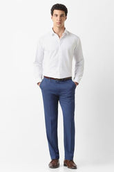 Men Blue Solid Trousers