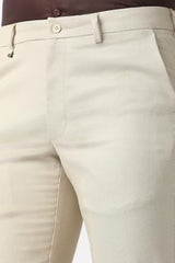 Men Beige Textured Trousers