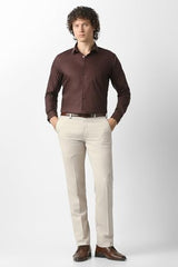 Men Beige Textured Trousers