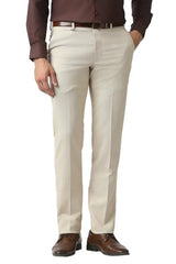 Men Beige Textured Trousers