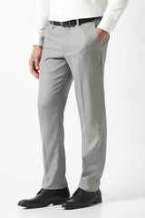 Men Grey Solid Trousers