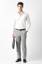 Men Grey Solid Trousers