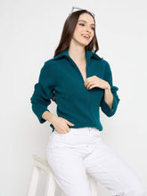 Madame Zip Up Teal Sweater
