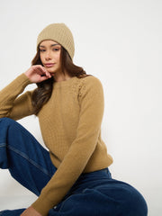 Madame Ladies Western Woolen Top M5W17157 053 Khaki