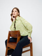 Madame Floral Print Green Shirt