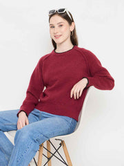 Madame Ladies Western Woolen Top M5W17223 023 Mehroon