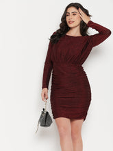 Madame Red Shimmer Bodycon Dress