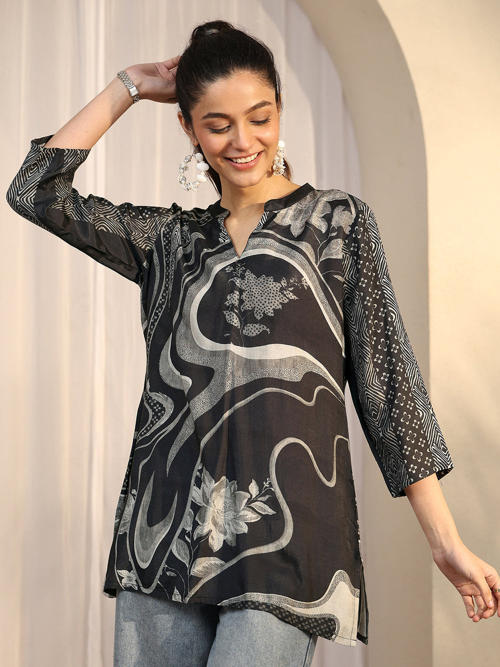 Libas printed muslin straight kurti for ladies, featuring vibrant patterns and comfortable fit, perfect for casual wear.