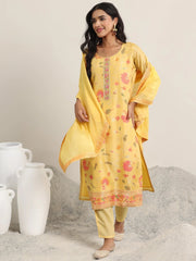 Libas Ladies Western Kurti 3Pcs Set 99513 Yellow