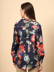 Printed Cotton Blue Shirt