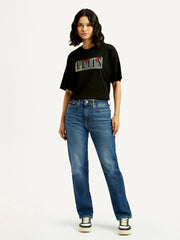 Women'S Blue Wedgie Straight Fit Mid Rise Jeans