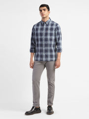 Men'S Checkered Spread Collar Shirt
