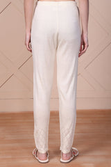 Cream Textured Acrylic Tights